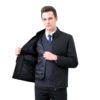 Áo Khoác Nam Trung Niên Vardino Lót Lông Vũ Tháo Rời cao cấp AK58 cổ bẻ xanh than