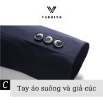 Áo măng tô nam trung niên Vardino giấu cúc bảo hành trọn đời cổ bẻ màu xanh than ak55