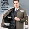 Áo Khoác Nam Trung Niên Vardino Giấu Cúc Lót Lông Vũ Tháo Rời cao cấp màu ghi xám ak71