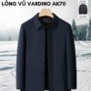 Áo Khoác Nam Trung Niên Vardino Giấu Cúc Lót Lông Vũ Tháo Rời cao cấp màu xanh than AK70