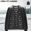 Áo Khoác Nam Trung Niên Vardino Giấu Cúc Lót Lông Vũ Tháo Rời cao cấp màu ghi xám ak71