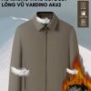 Áo Khoác Nam Vardino Lót Lông Vũ Tháo Rời Và Lông Cừu Liền cao cấp AK62 cổ bẻ ghi xám