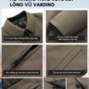 Áo Khoác Nam Vardino Lót Lông Vũ Tháo Rời Và Lông Cừu Liền cao cấp AK62 cổ bẻ ghi xám