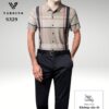Sơ mi nam kẻ lụa Vardino ngắn tay S329
