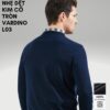 Áo len nam cổ tròn trung niên VARDINO dệt kim màu xanh L03