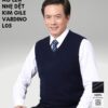 Áo gile nam trung niên VARDINO dệt kim màu xanh L05