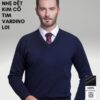 Áo len nam cổ tim chữ v trung niên VARDINO dệt kim màu xanh L01