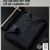 Áo len nam cổ bẻ trung niên VARDINO dệt kim màu xám L07