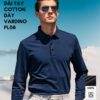 Áo polo nam dài tay VARDINO cổ bẻ màu xanh cotton dày cao cấp PL08