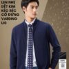 Áo khoác len nam kéo séc VARDINO cổ đứng trung niên dệt kim màu xanh L10
