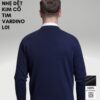 Áo len nam cổ tim chữ v trung niên VARDINO dệt kim màu xanh L01