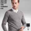 Áo len nam cổ tim chữ v trung niên VARDINO dệt kim màu xám L02