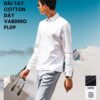 Áo polo nam dài tay VARDINO cổ bẻ màu trắng cotton dày cao cấp PL09