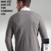 Áo len nam cổ tim chữ v trung niên VARDINO dệt kim màu xám L02