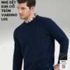 Áo len nam cổ tròn trung niên VARDINO dệt kim màu xanh L03